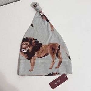 Milkbarn Lion Bamboo Knotted Beanie Hat Baby Size 3-6 Months NWT